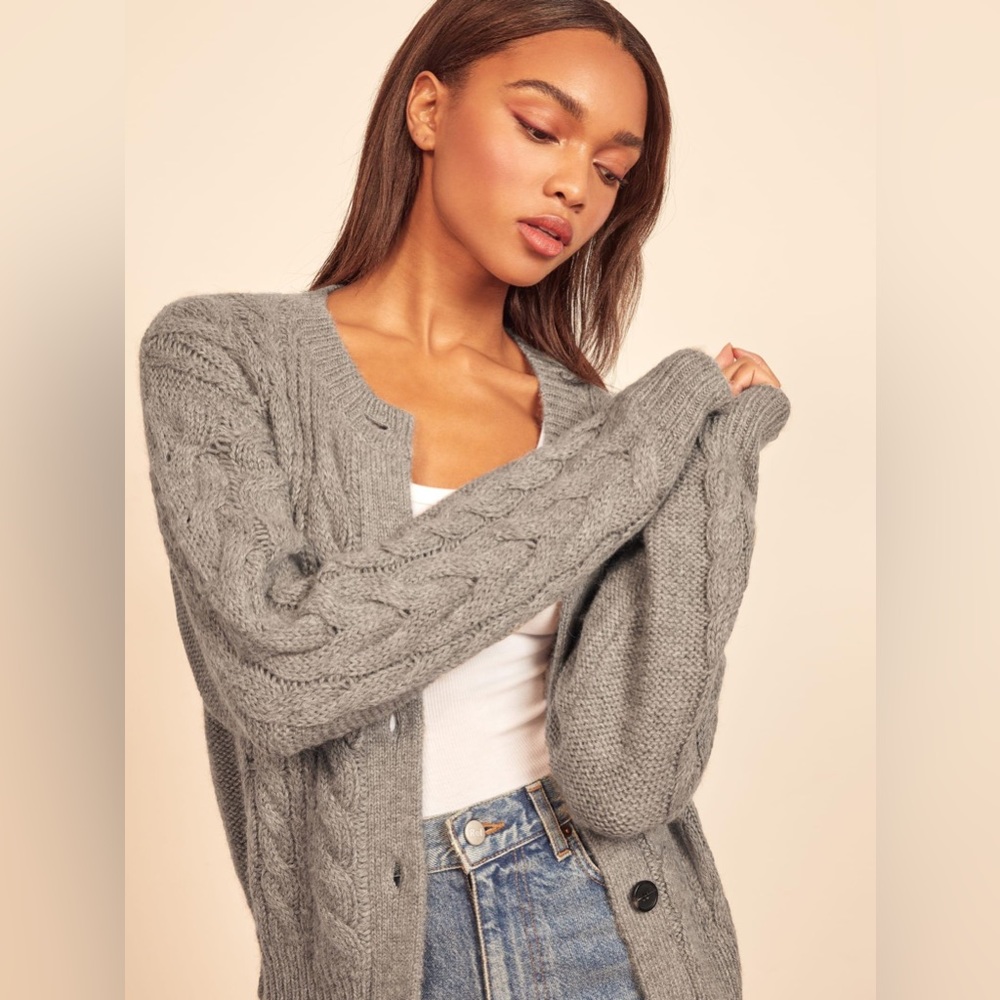 Reformation Lamartine cable knit cardigan M